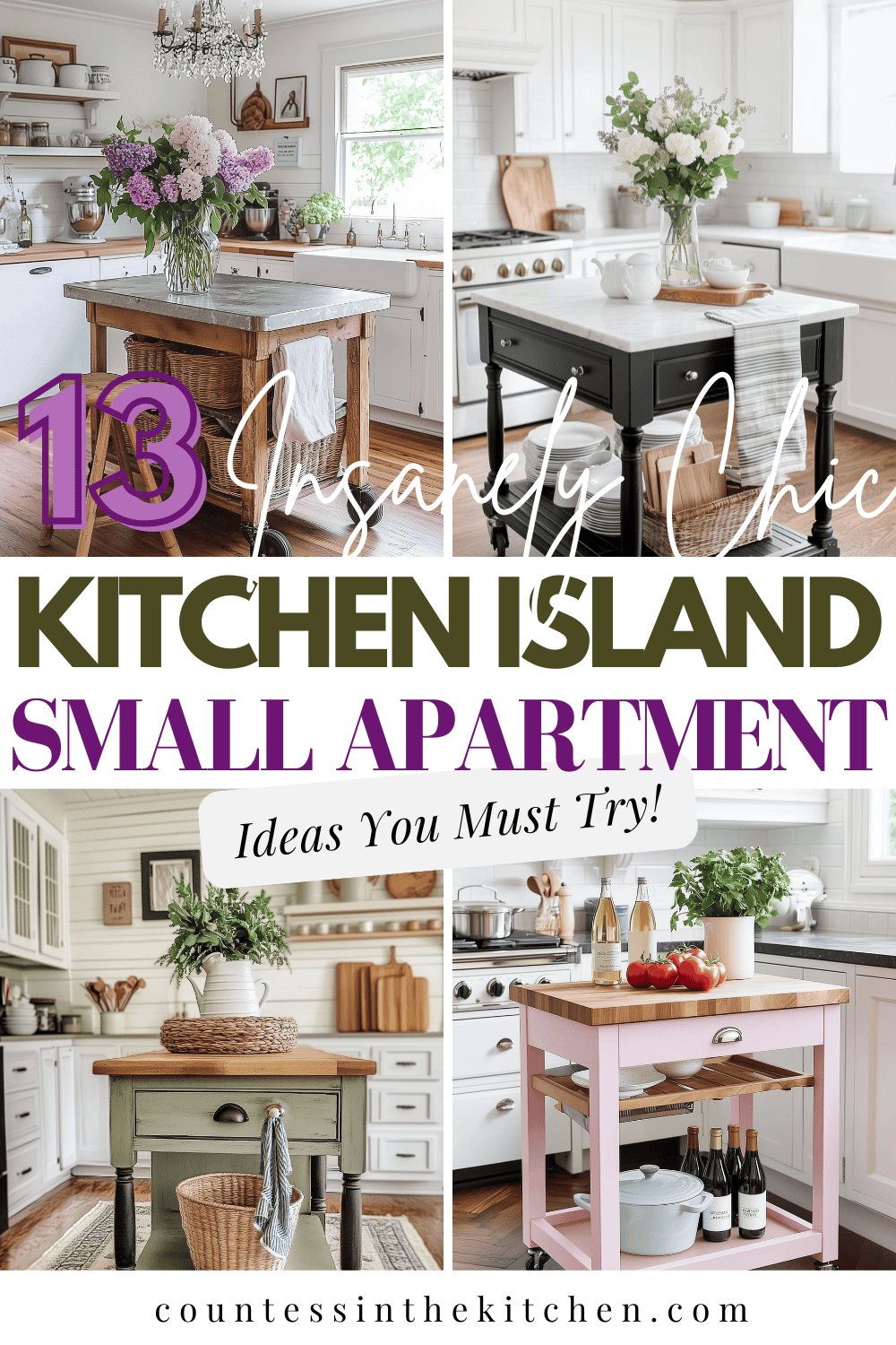 Picture of 13 Kitchen Island Small Apartment Ideas That Make Tiny Living Look Luxe ...