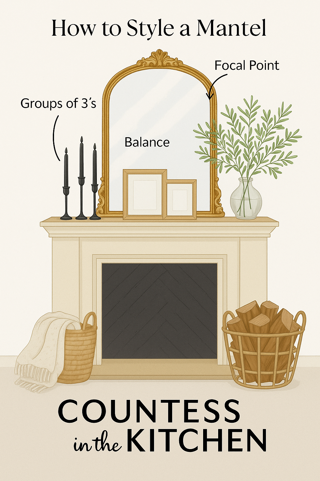 Fireplace Mantel Styling diagram