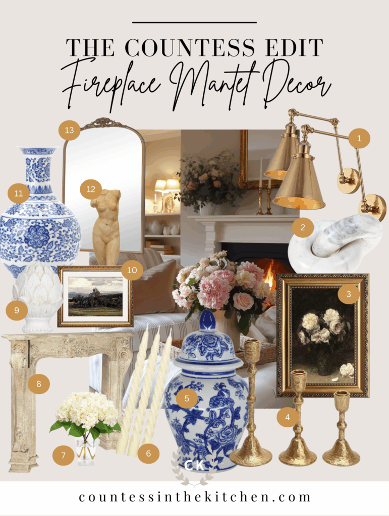 Nancy meyers fireplace mantel decor edit